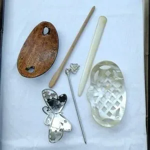 VINTAGE Bundle of ((3)) Two-Piece Hair Pin Bun Holder Up do Amazon.com : 6 Piece Metal Hair Side Combs Hair Fork Clip  main image 3